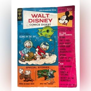 Walt Disney Comics Digest Gold Key #2 July 1968 Donald Duck Mickey Pluto Space